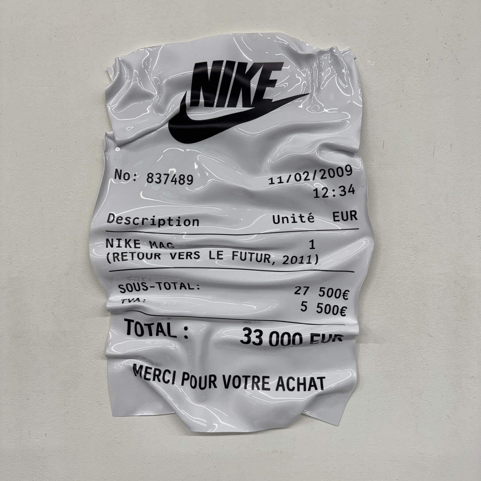 Tableau froissé – Ticket Nike Mag