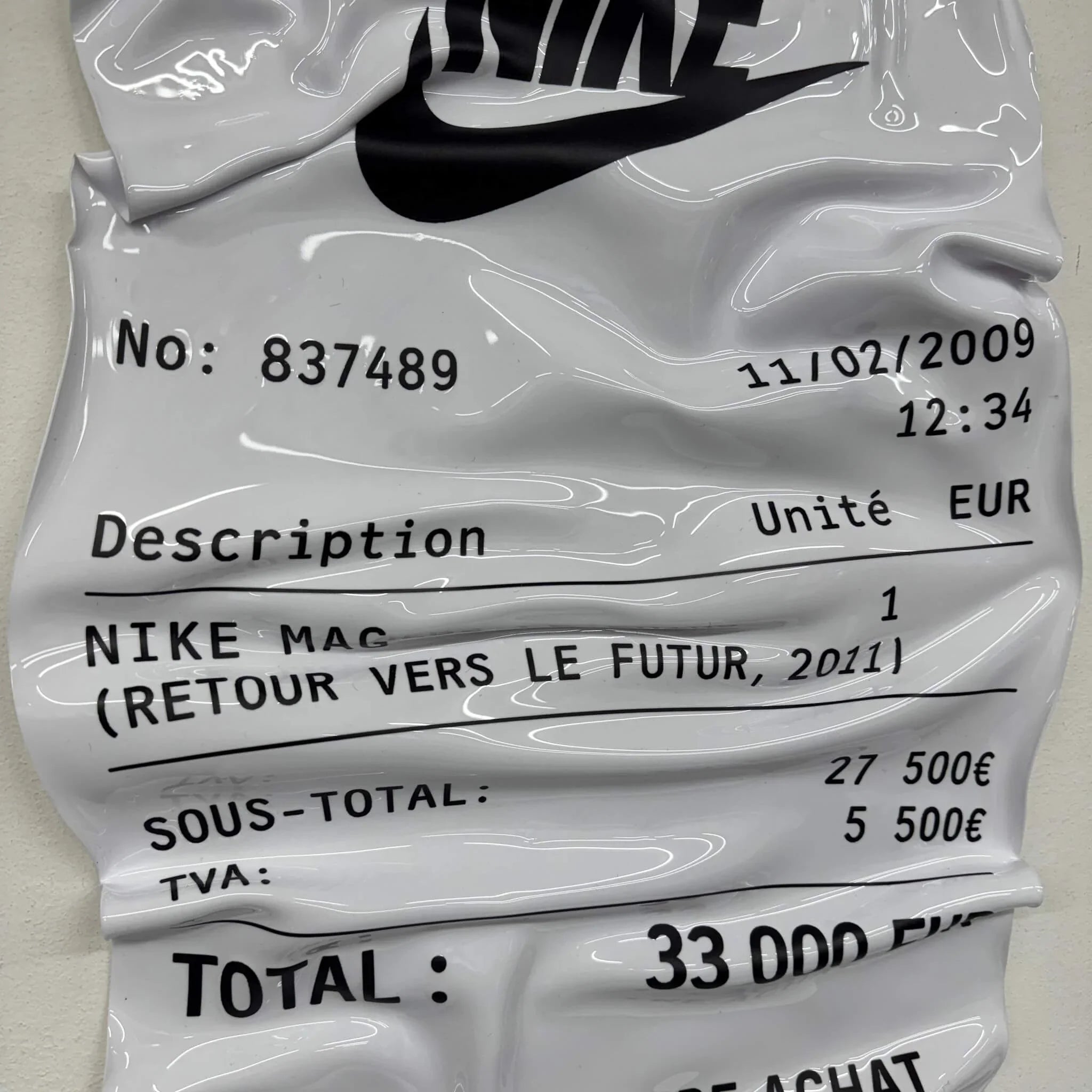 Tableau froissé – Ticket Nike Mag