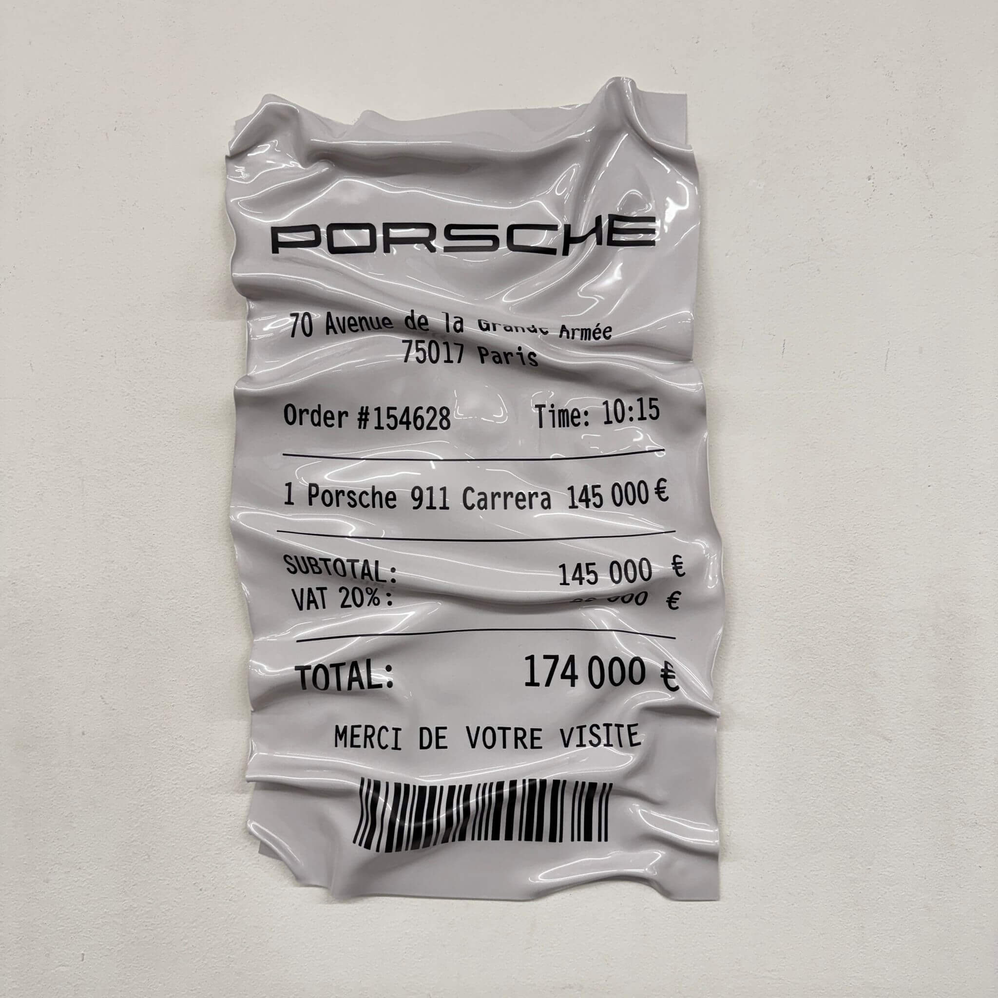 Tableau froissé – Ticket Porsche 911 Carrera