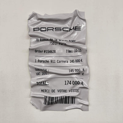 Tableau Déco Ticket Porsche 911 Carrera - Tableau froissé