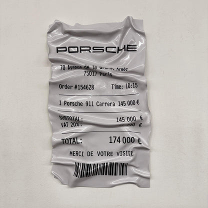 Tableau froissé – Ticket Porsche 911 Carrera