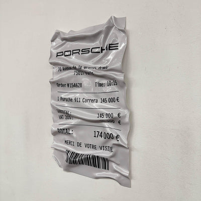 Tableau Déco Ticket Porsche 911 Carrera - Tableau froissé