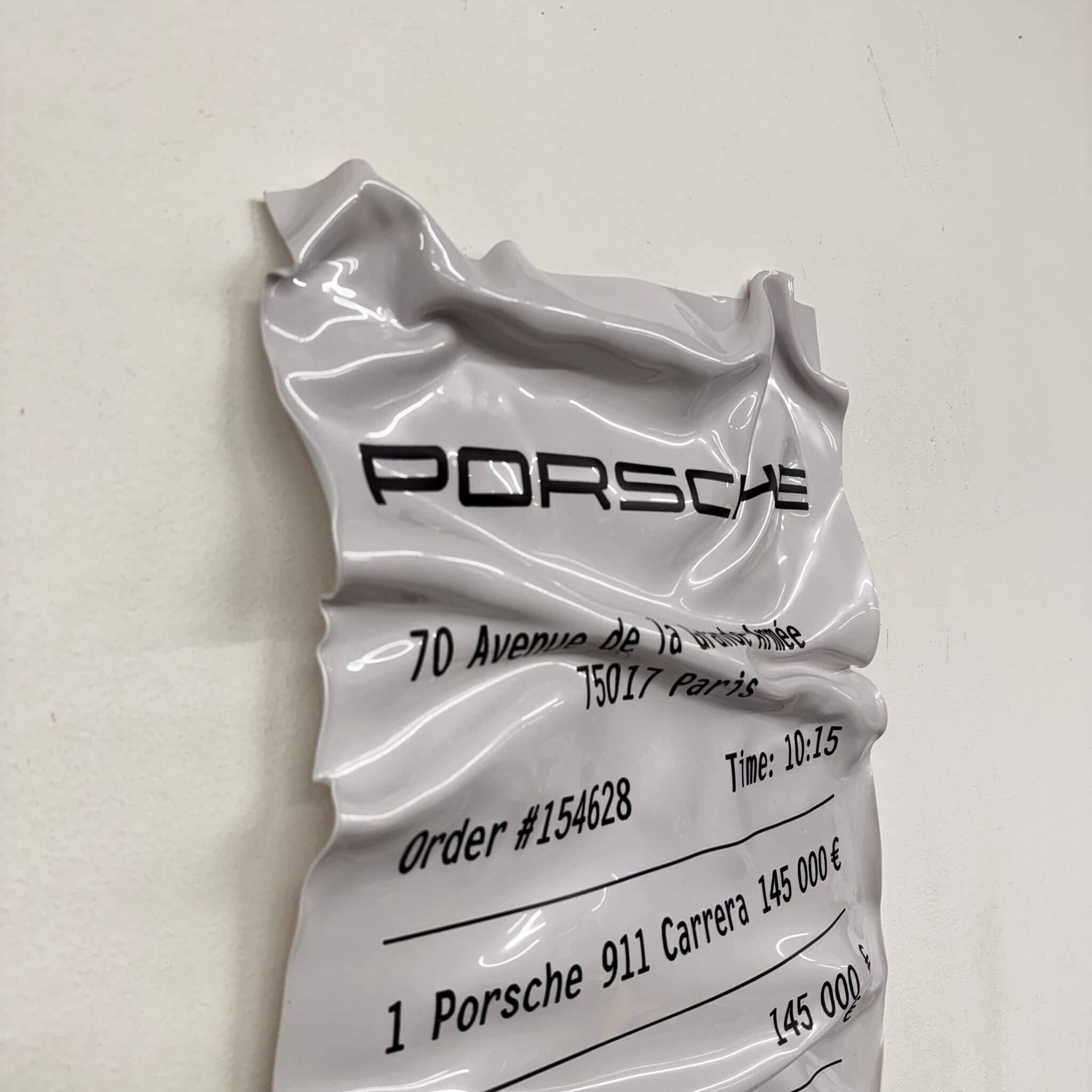 Tableau froissé – Ticket Porsche 911 Carrera