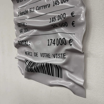 Tableau Déco Ticket Porsche 911 Carrera - Tableau froissé