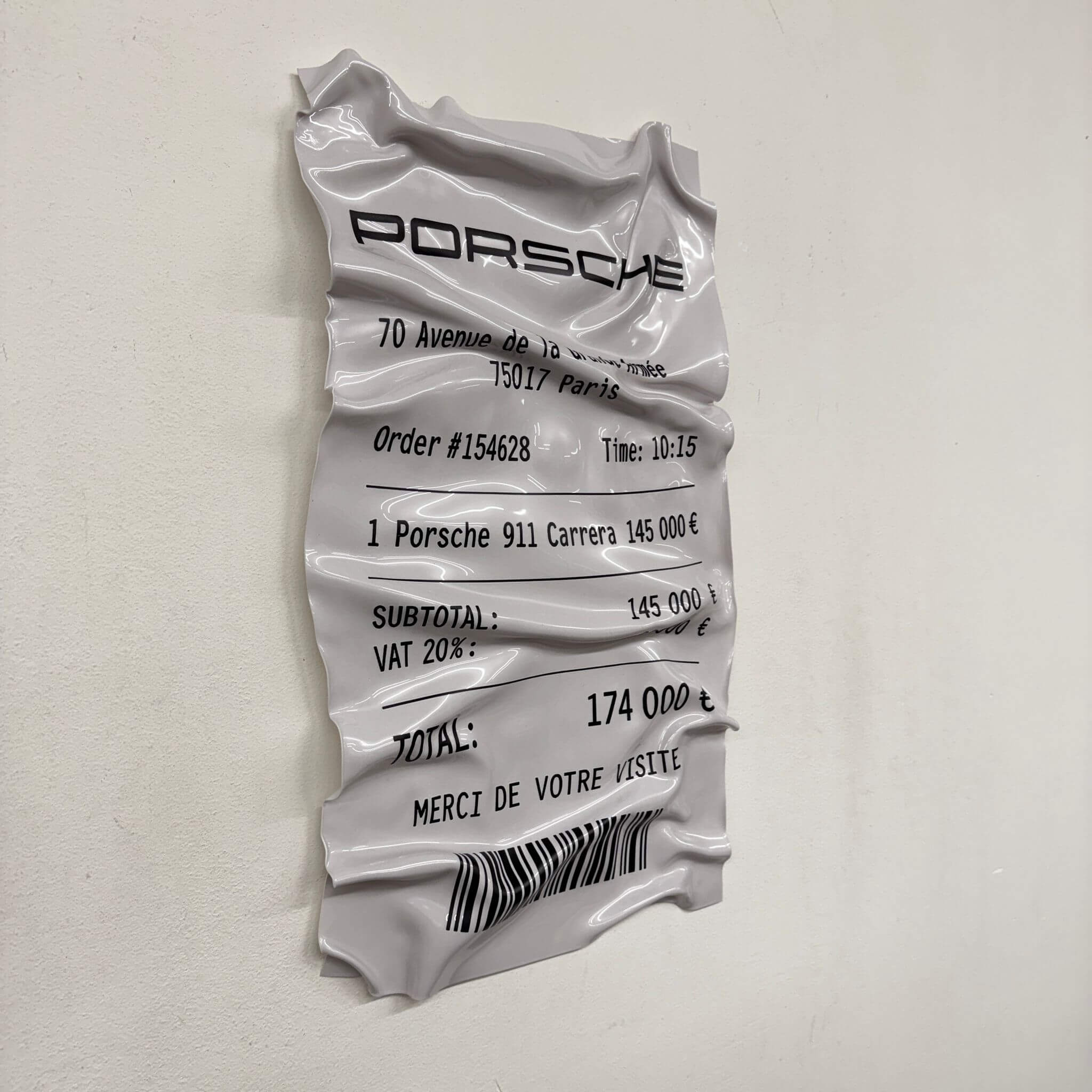 Tableau froissé – Ticket Porsche 911 Carrera