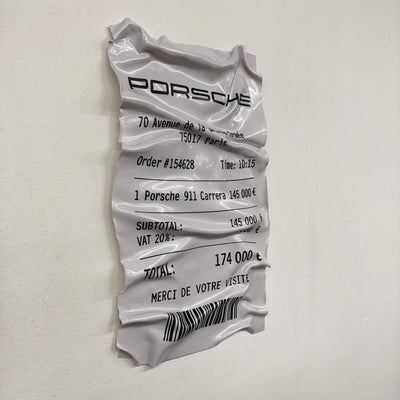 Tableau Déco Ticket Porsche 911 Carrera - Tableau froissé