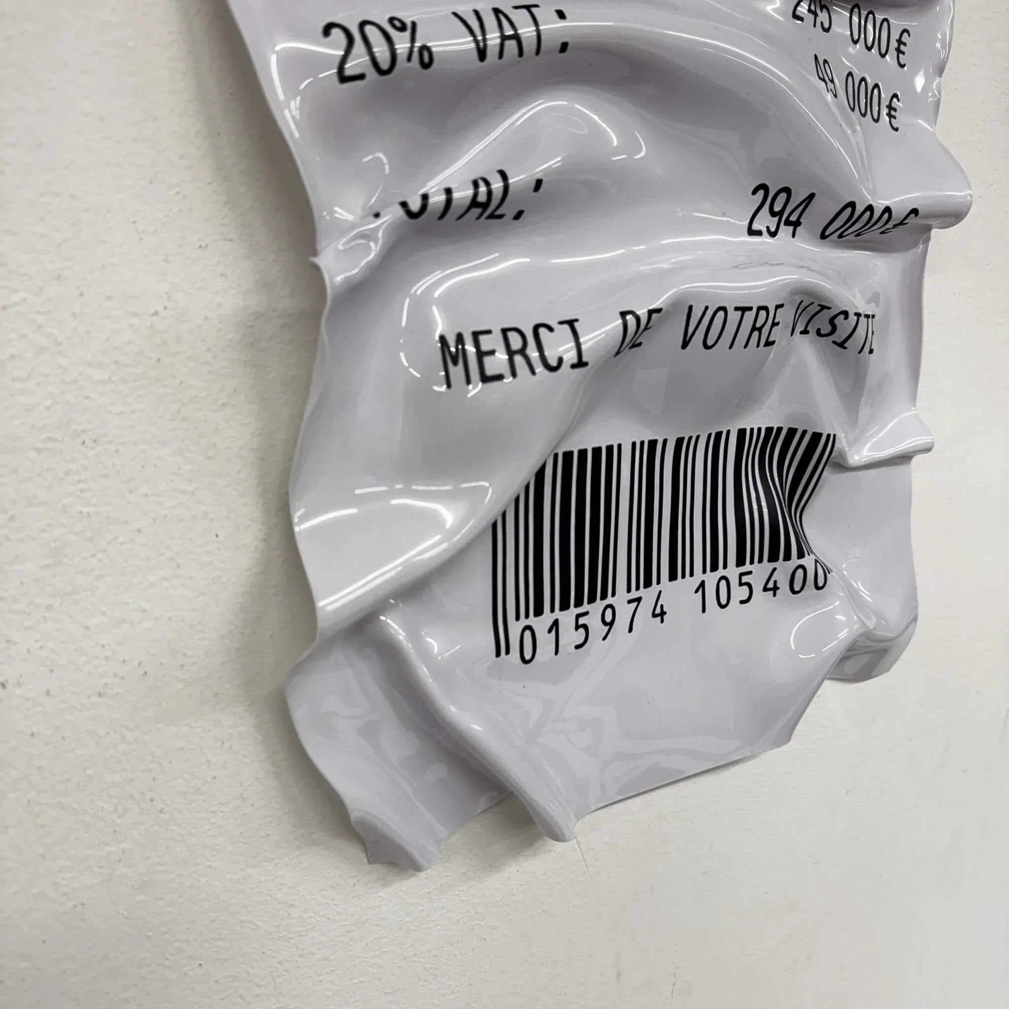 Tableau froissé – Ticket Ferrari Testarossa-