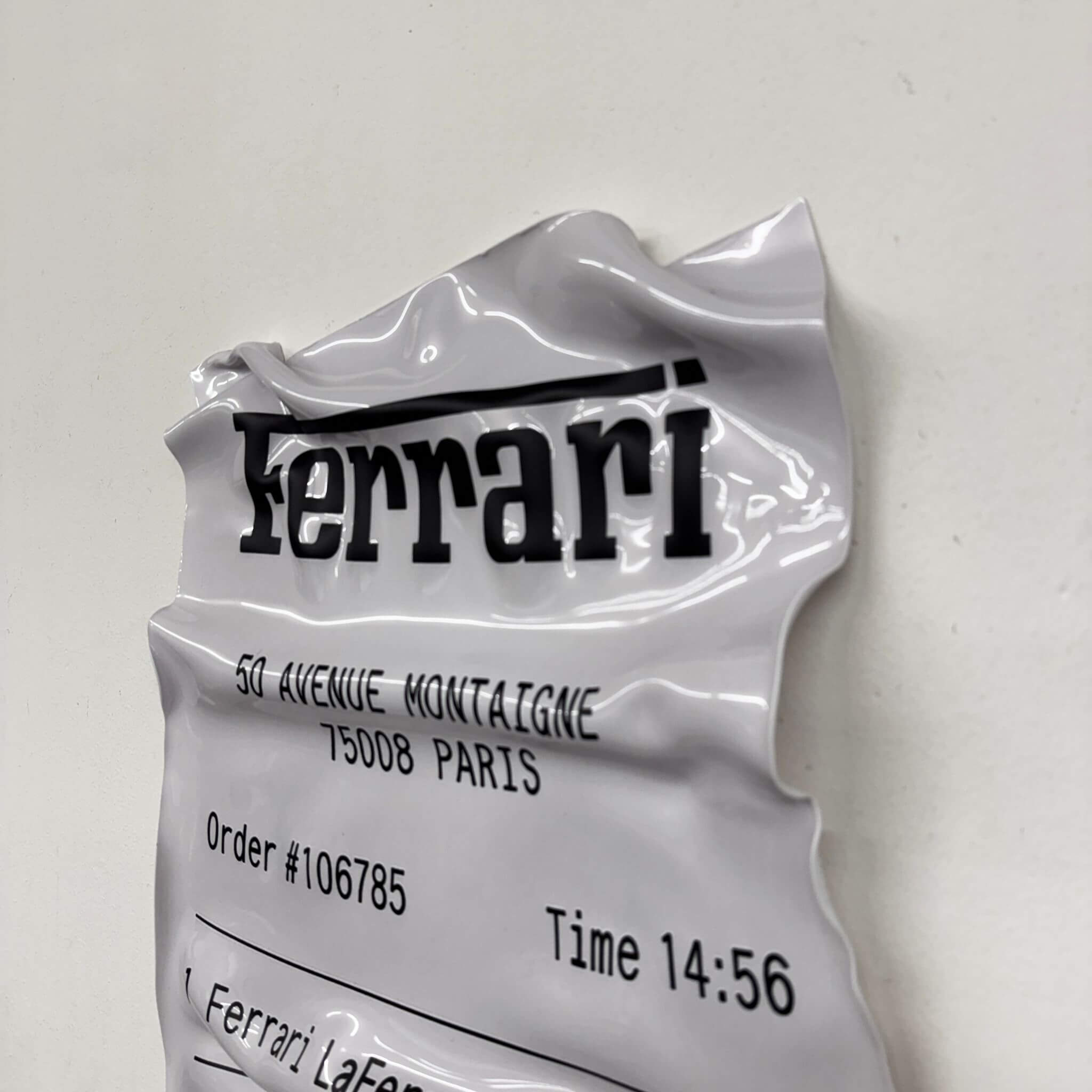 Tableau Déco Ticket "LaFerrari" - Tableau froissé