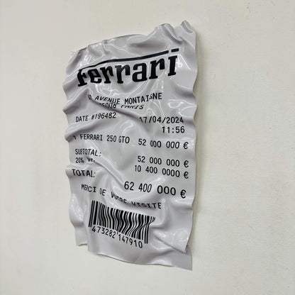 Tableau Déco Ticket Ferrari 250 GTO - Tableau froissé