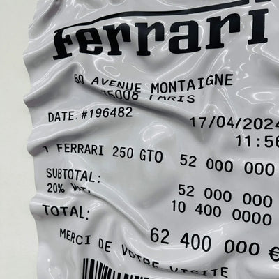 Tableau Déco Ticket Ferrari 250 GTO - Tableau froissé