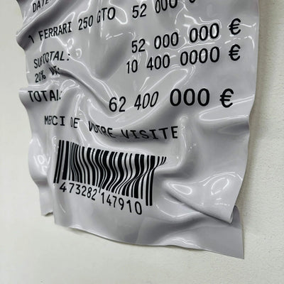 Tableau Déco Ticket Ferrari 250 GTO - Tableau froissé