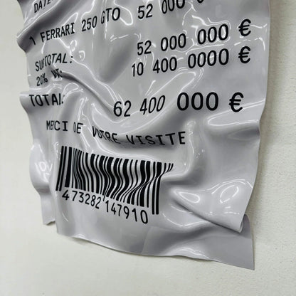 Tableau Déco Ticket Ferrari 250 GTO - Tableau froissé