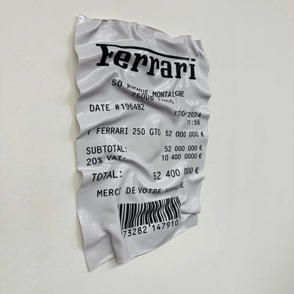 Tableau Déco Ticket Ferrari 250 GTO - Tableau froissé