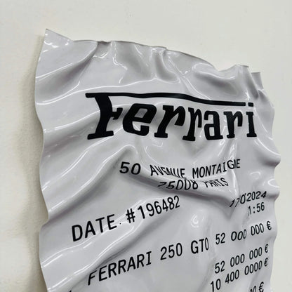 Tableau Déco Ticket Ferrari 250 GTO - Tableau froissé