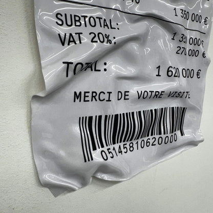 Tableau Déco Ticket de Caisse "Ferrari F40" - Tableau froissé