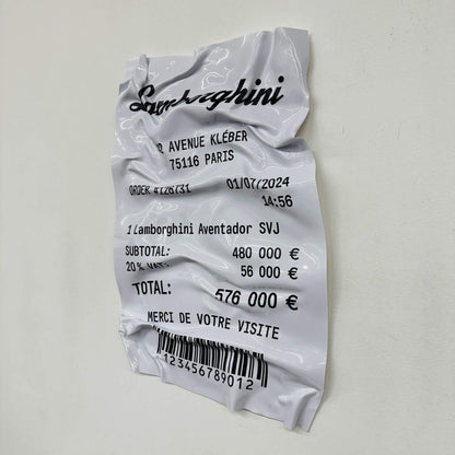 Tableau froissé – Ticket Lamborghini Aventador SVJ