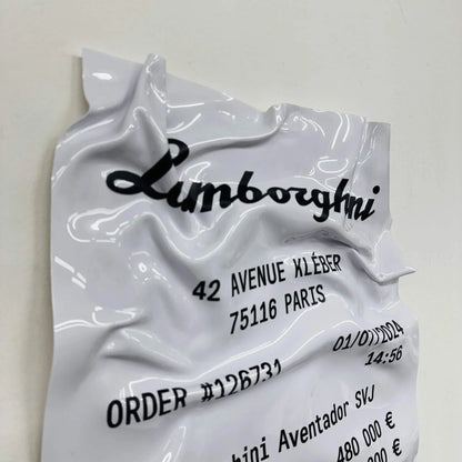 Tableau froissé – Ticket Lamborghini Aventador SVJ