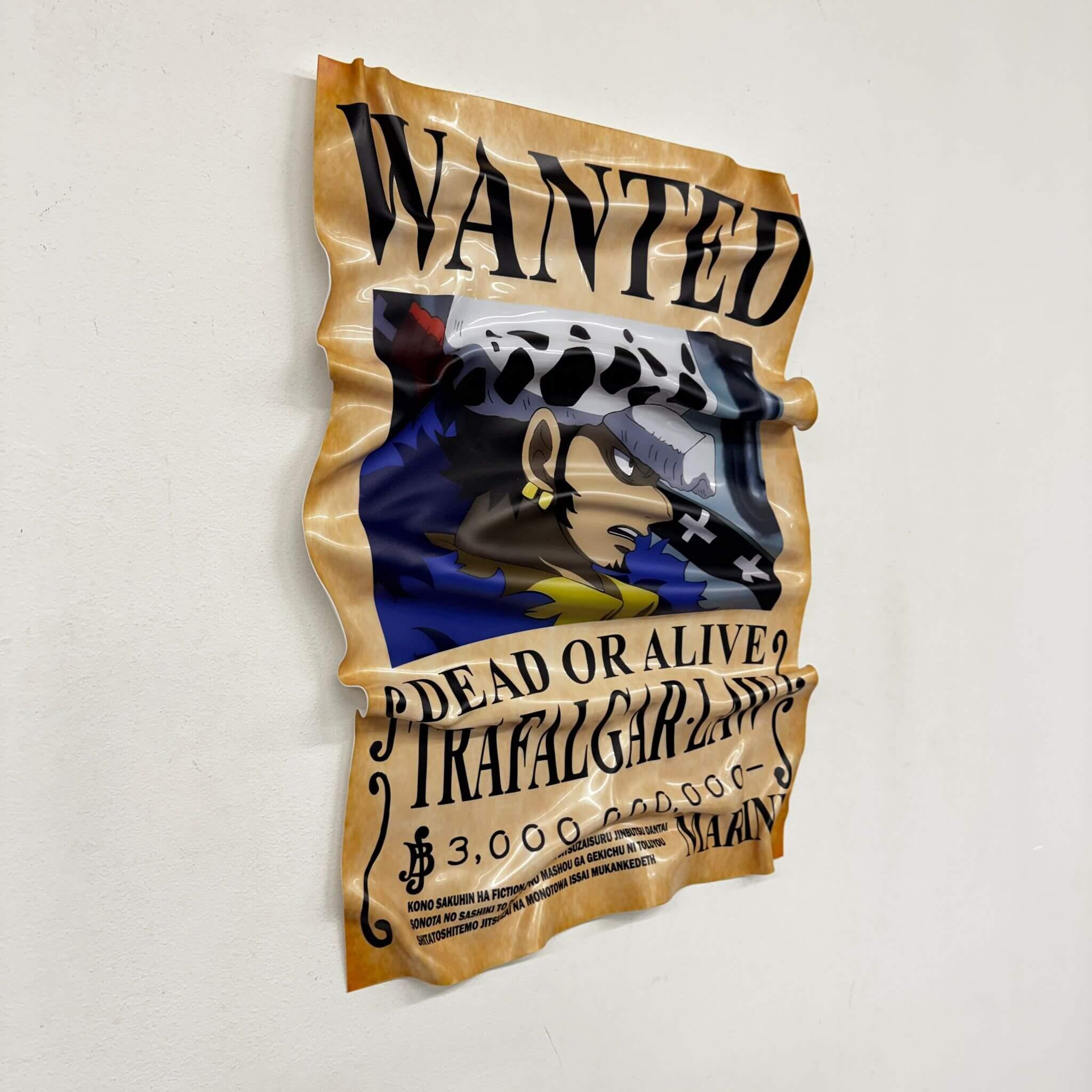 Tableau froissé – WANTED Trafalgar Law (One Piece)