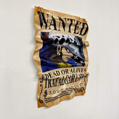 Tableau froissé – WANTED Trafalgar Law (One Piece)