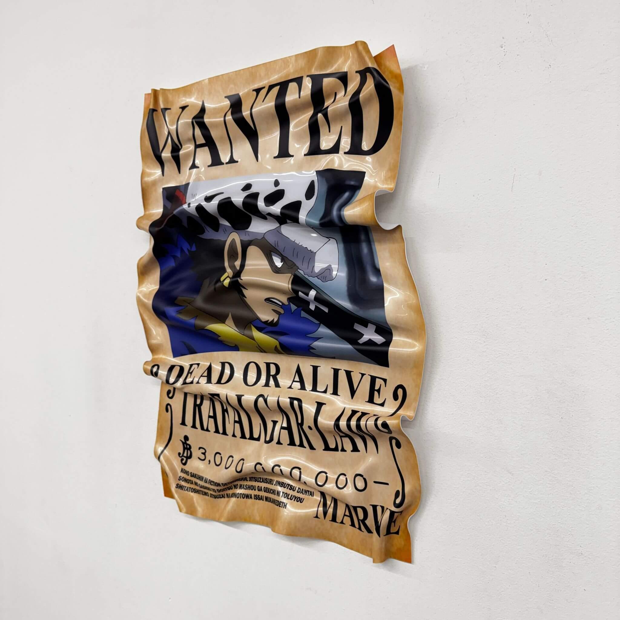 Tableau froissé – WANTED Trafalgar Law (One Piece)