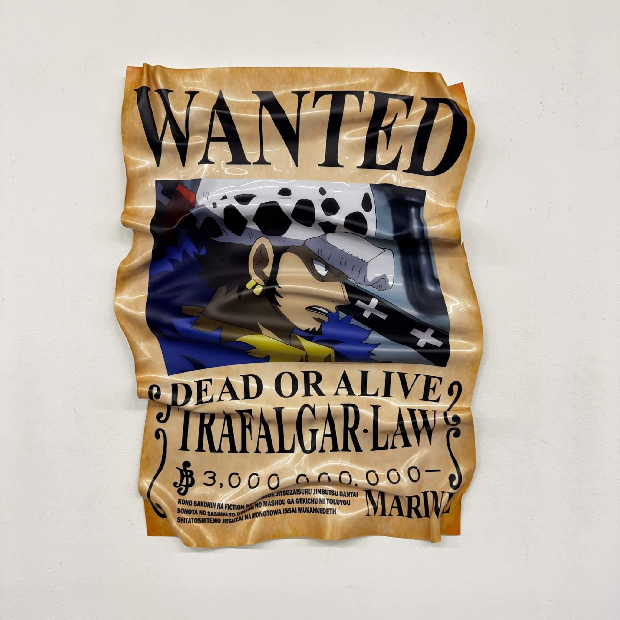 Tableau froissé – WANTED Trafalgar Law (One Piece)