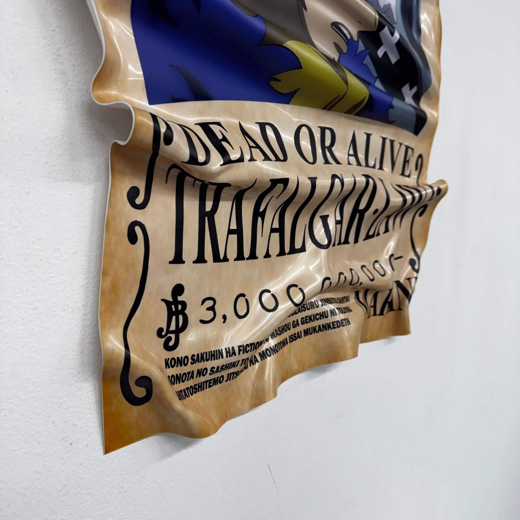 Tableau froissé – WANTED Trafalgar Law (One Piece)