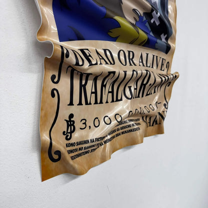 Tableau froissé – WANTED Trafalgar Law (One Piece)