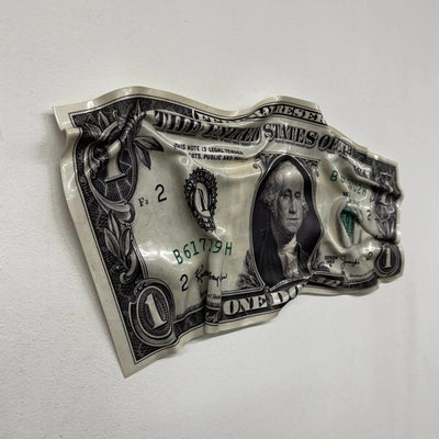 Tableau Déco Washington Bill 1$ - Tableau froissé