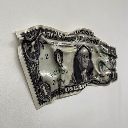 Cuadro arrugado - Billete de 100 dólares