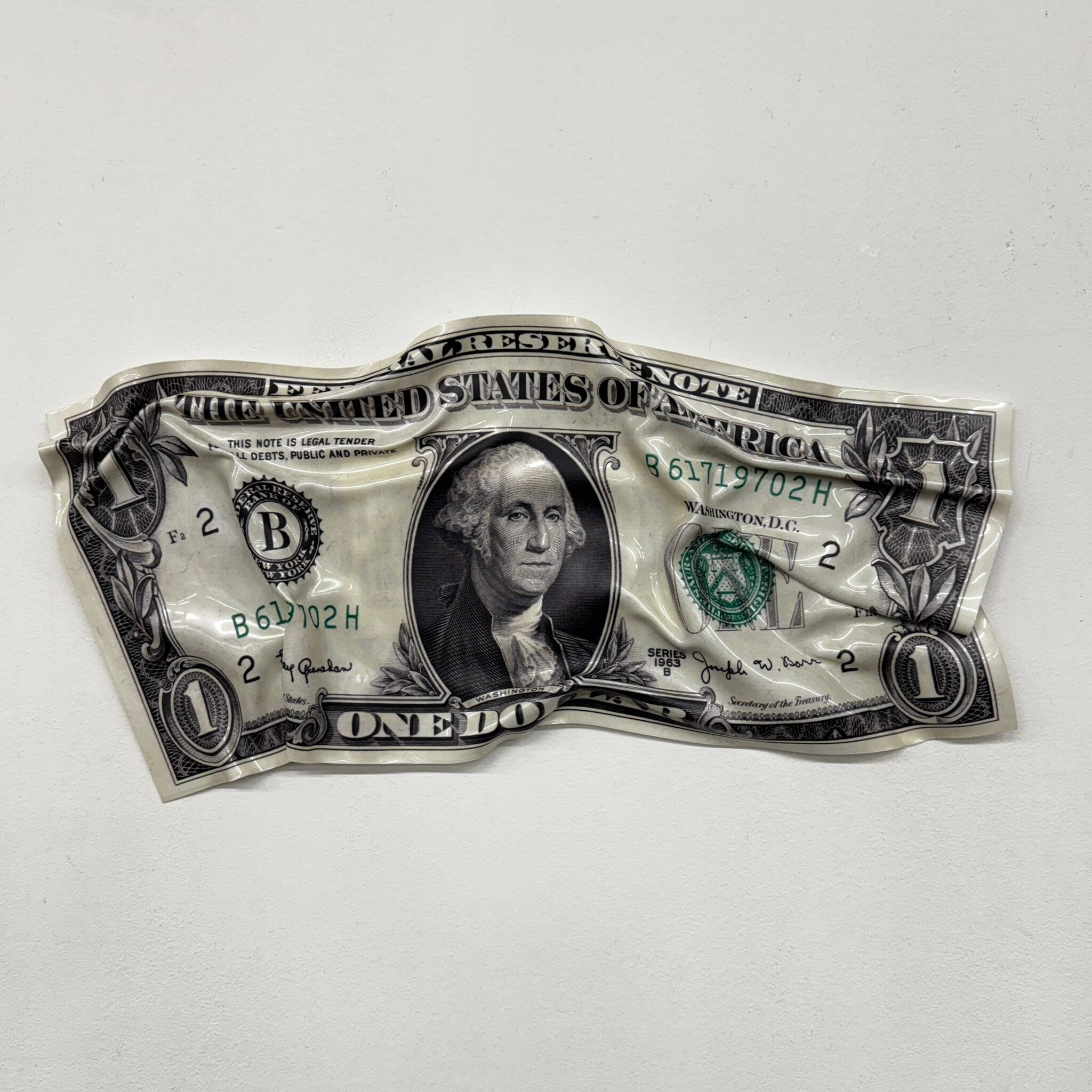 Cuadro arrugado - Billete de 100 dólares