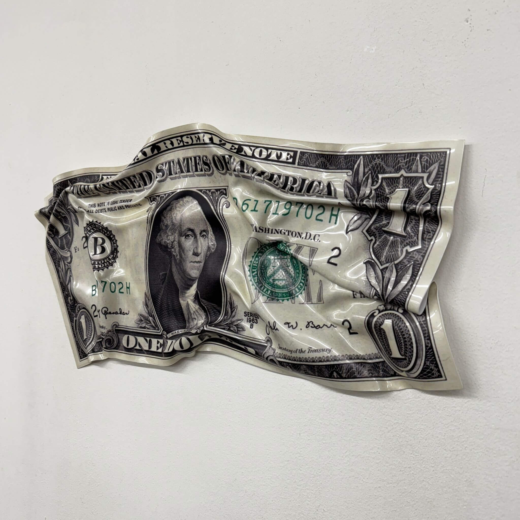 Cuadro arrugado - Billete de 100 dólares