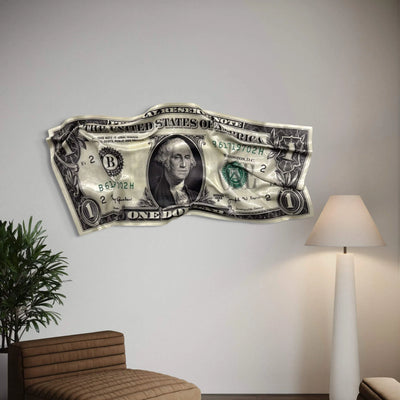 Tableau Déco Washington Bill 1$ - Tableau froissé
