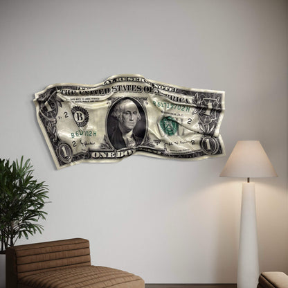 Cuadro arrugado - Billete de 100 dólares