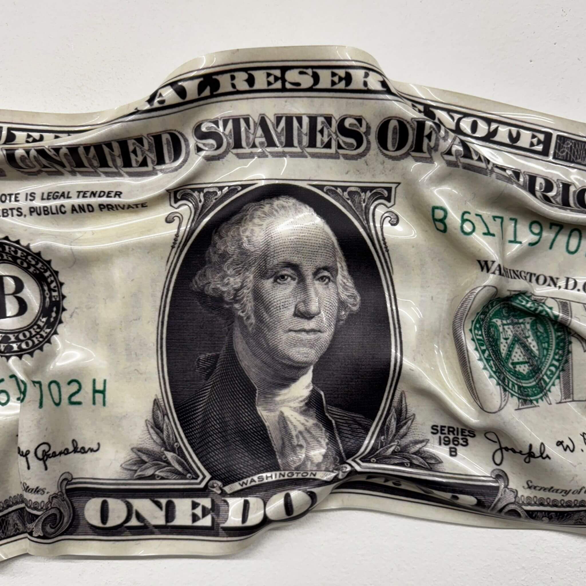 Cuadro arrugado - Billete de 100 dólares