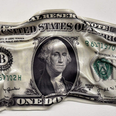 Tableau Déco Washington Bill 1$ - Tableau froissé