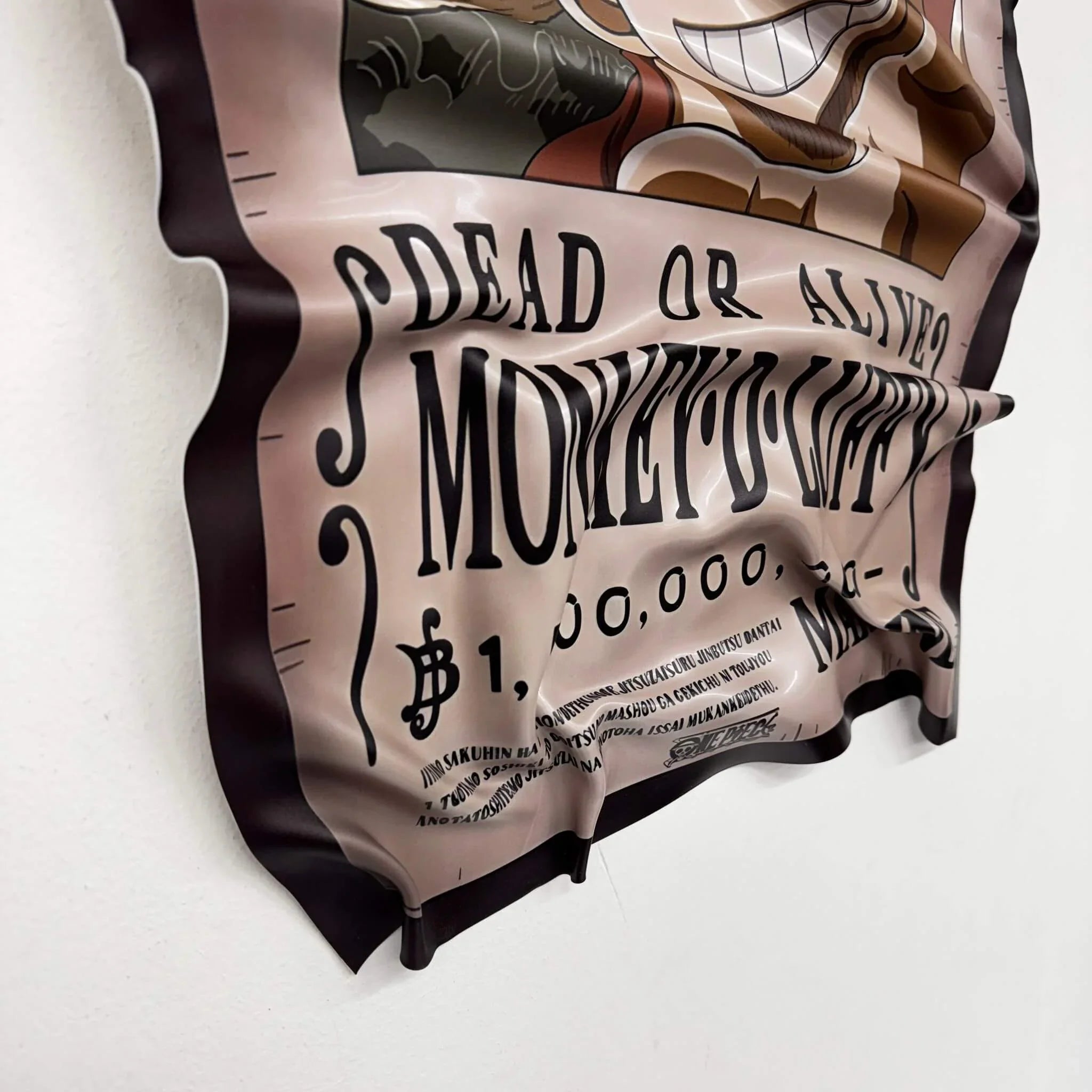 Tableau froissé – Affiche One Piece "Wanted Monkey D. Luffy"