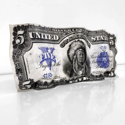 Sculpture froissé - 5$ Dollars 1899 - Luxartis