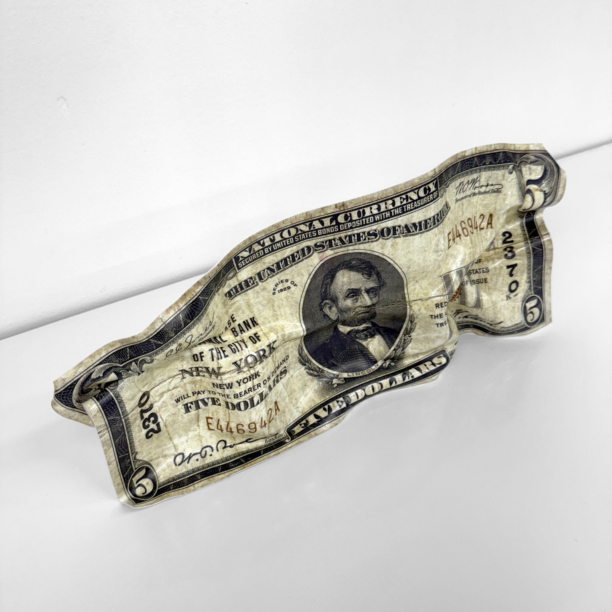 Sculpture froissé - 5$ Dollars 1923 - Luxartis