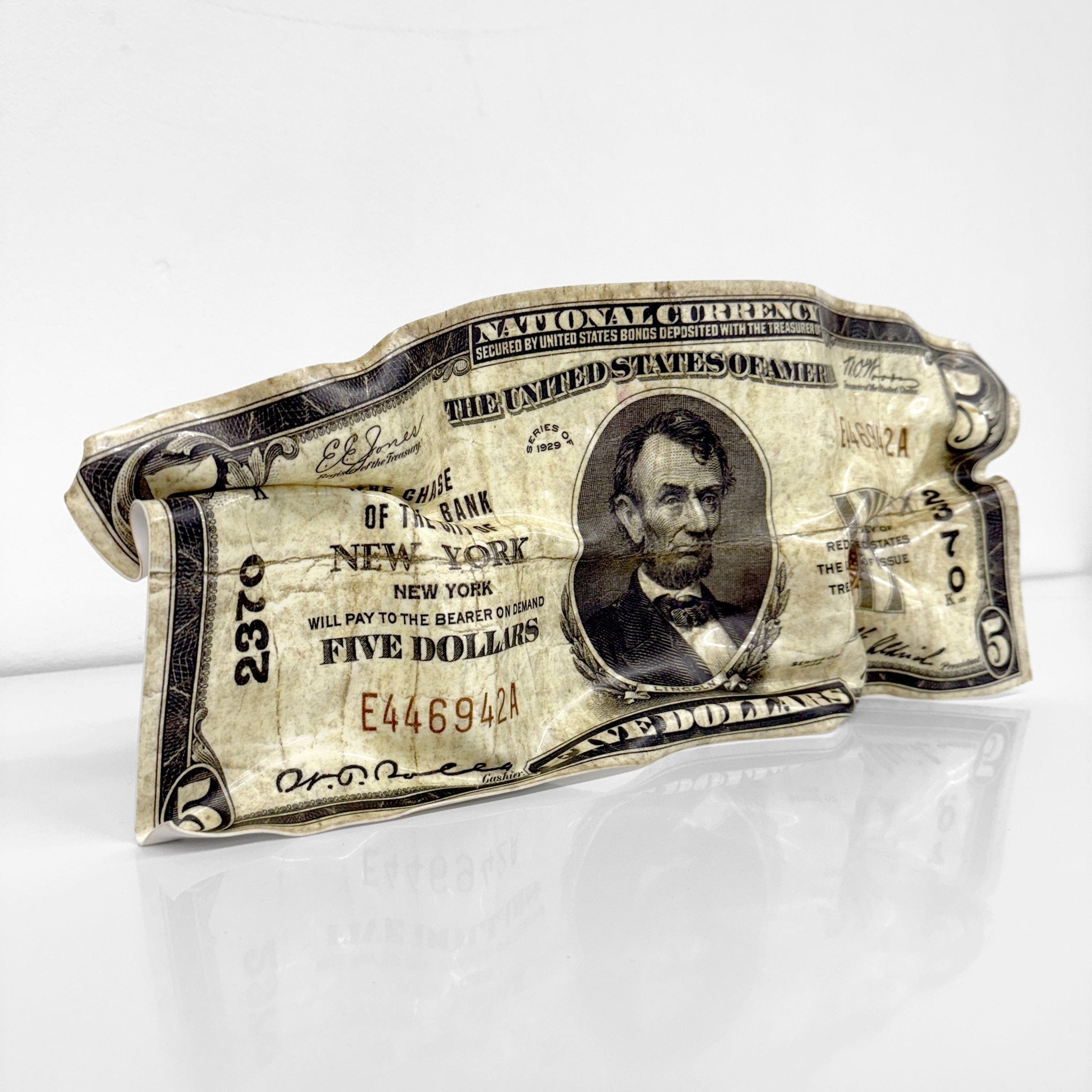 Sculpture froissé - 5$ Dollars 1923 - Luxartis