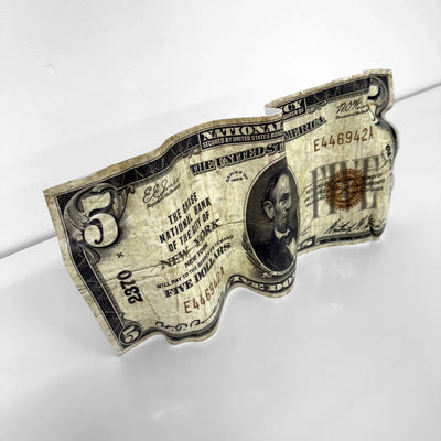 Sculpture froissé - 5$ Dollars 1929 - Luxartis