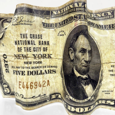 Sculpture froissé - 5$ Dollars 1929 - Luxartis