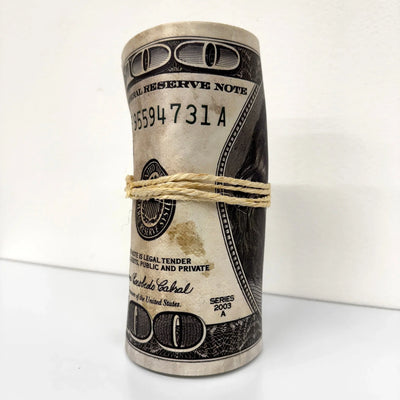 Sculpture froissé - Rouleau de Dollar "Franklin" - Luxartis