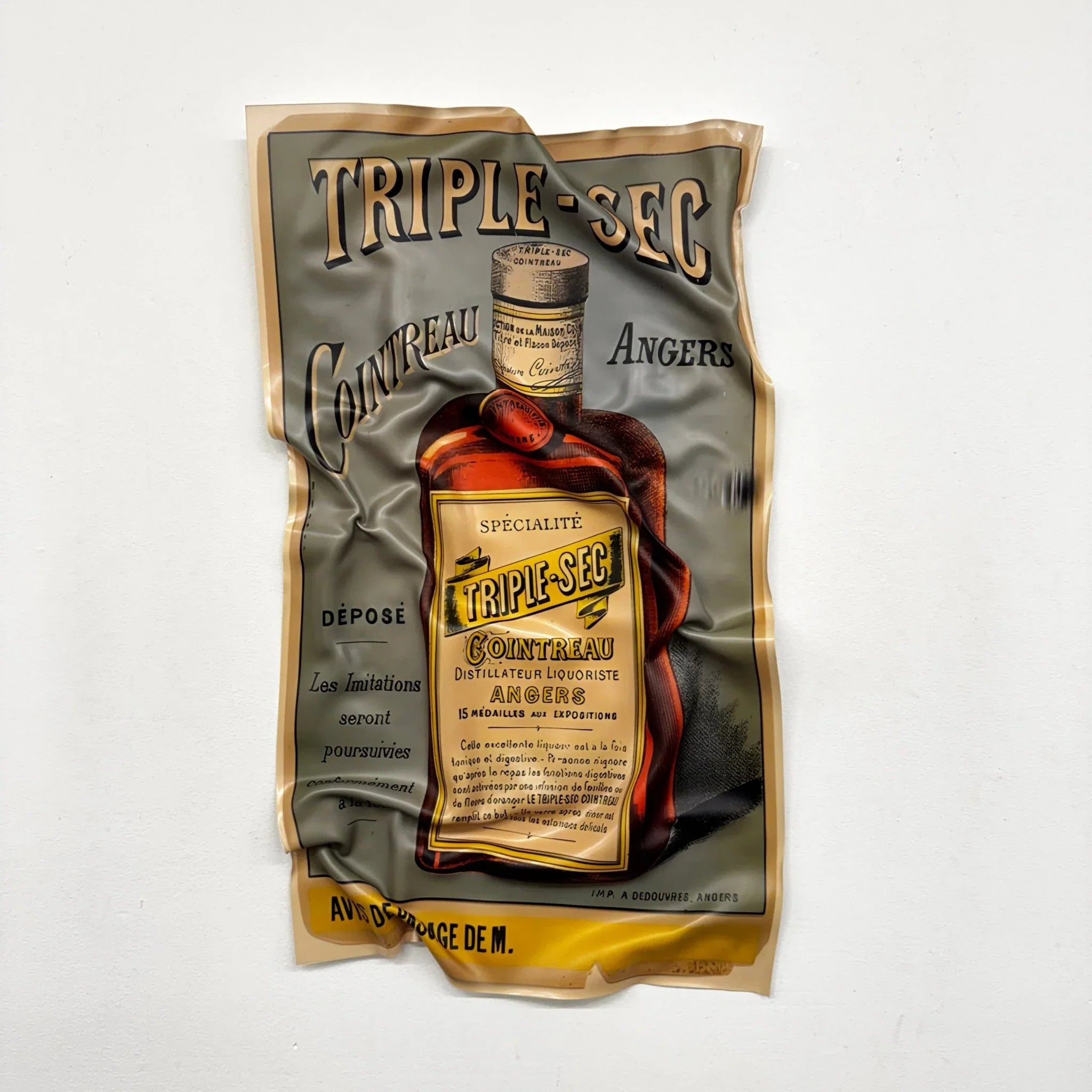 Tableau froissé - Affiche Vintage "Cointreau Triple - Sec" - Luxartis