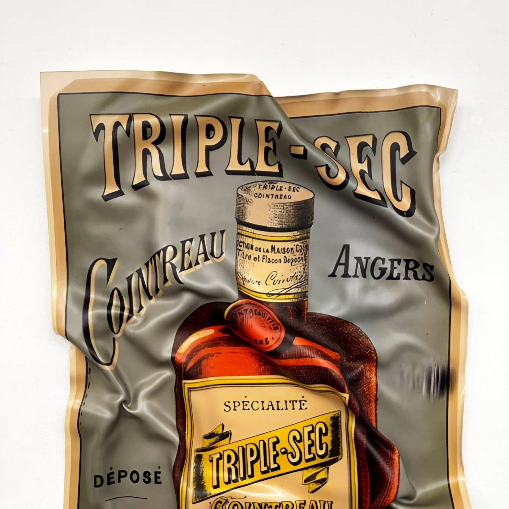 Tableau froissé - Affiche Vintage "Cointreau Triple - Sec" - Luxartis