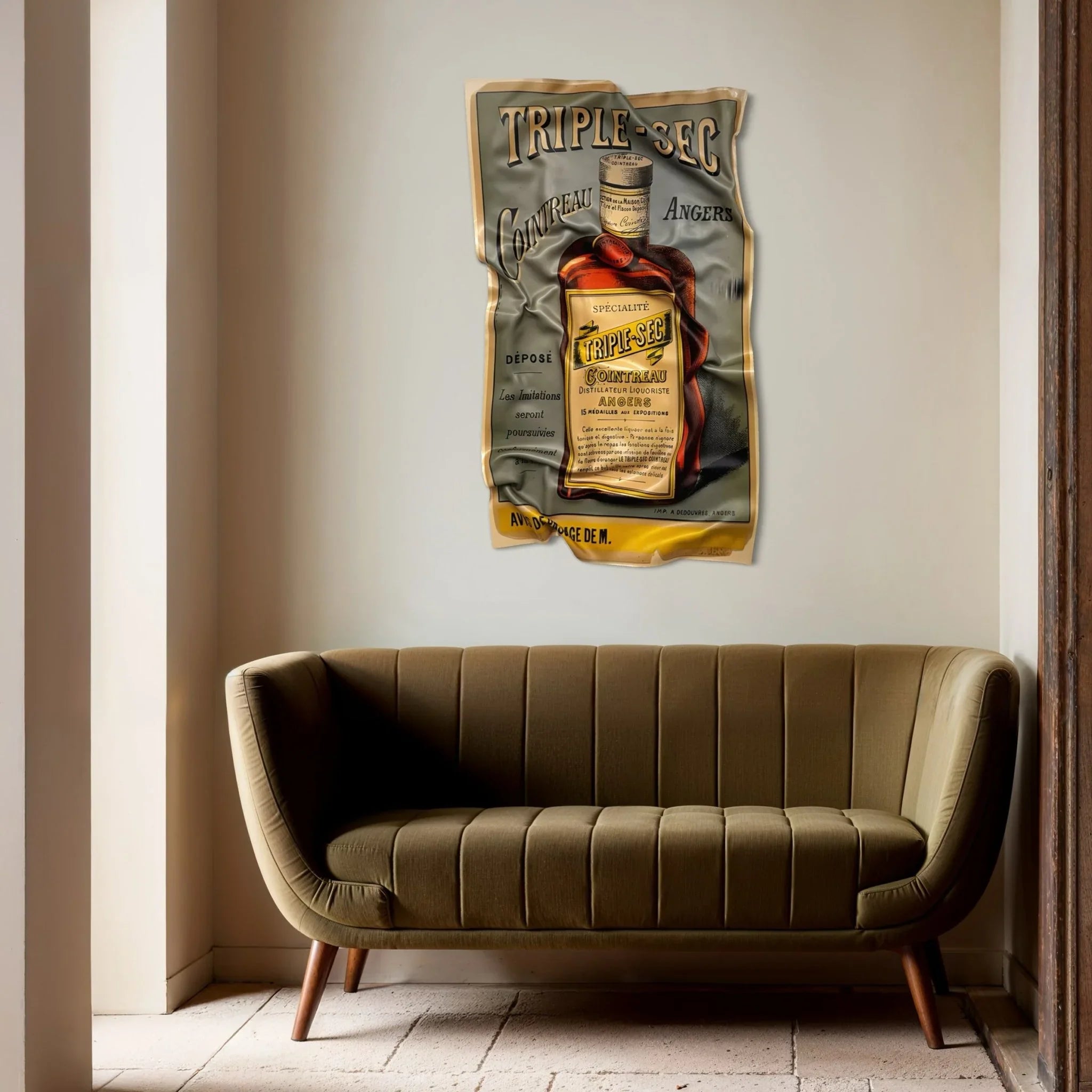 Tableau froissé - Affiche Vintage "Cointreau Triple - Sec" - Luxartis