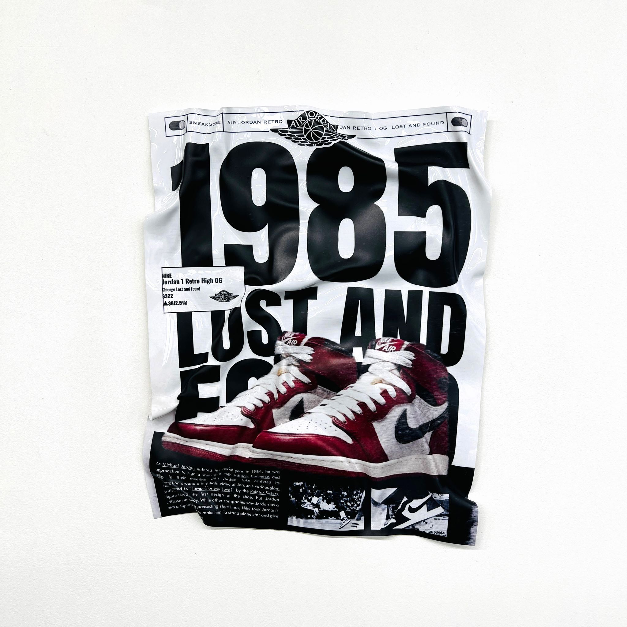 Tableau froissé - Air Jordan 1985 - Luxartis