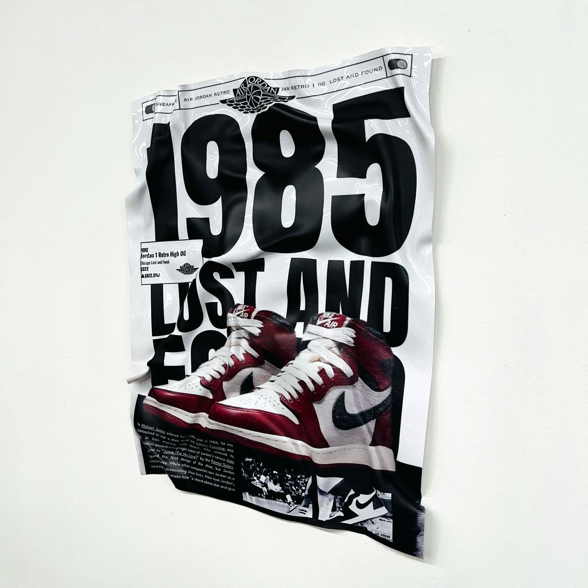 Tableau froissé - Air Jordan 1985 - Luxartis