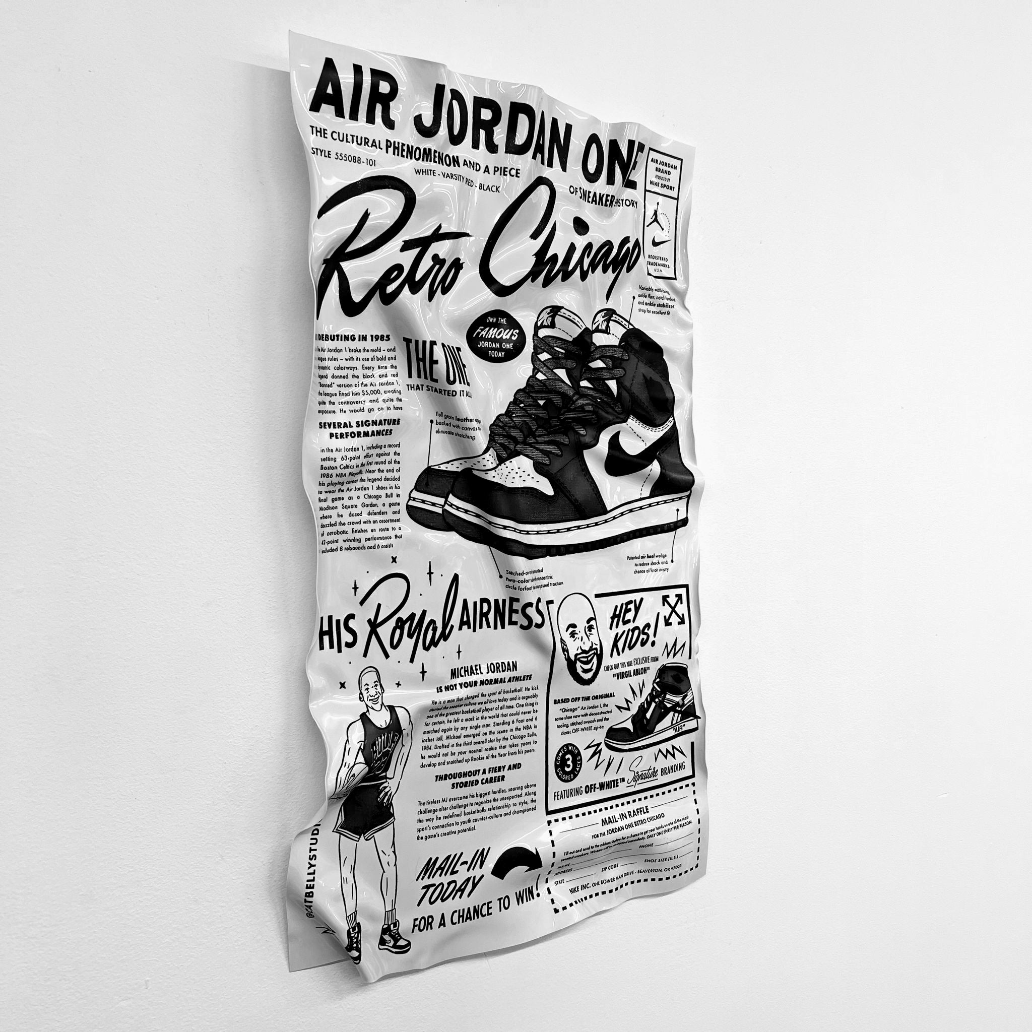 Tableau froissé - Air Jordan One - Luxartis