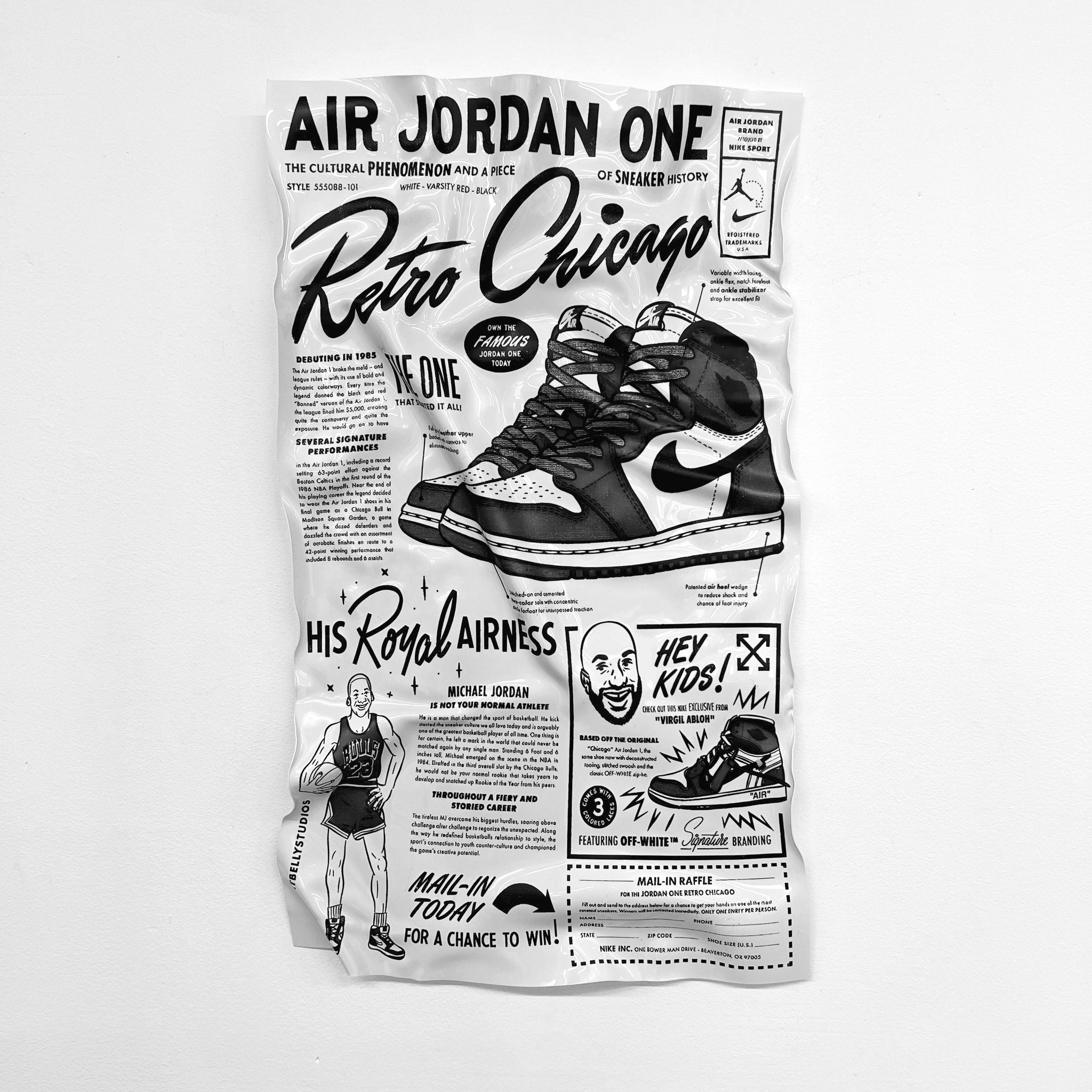 Tableau froissé - Air Jordan One - Luxartis