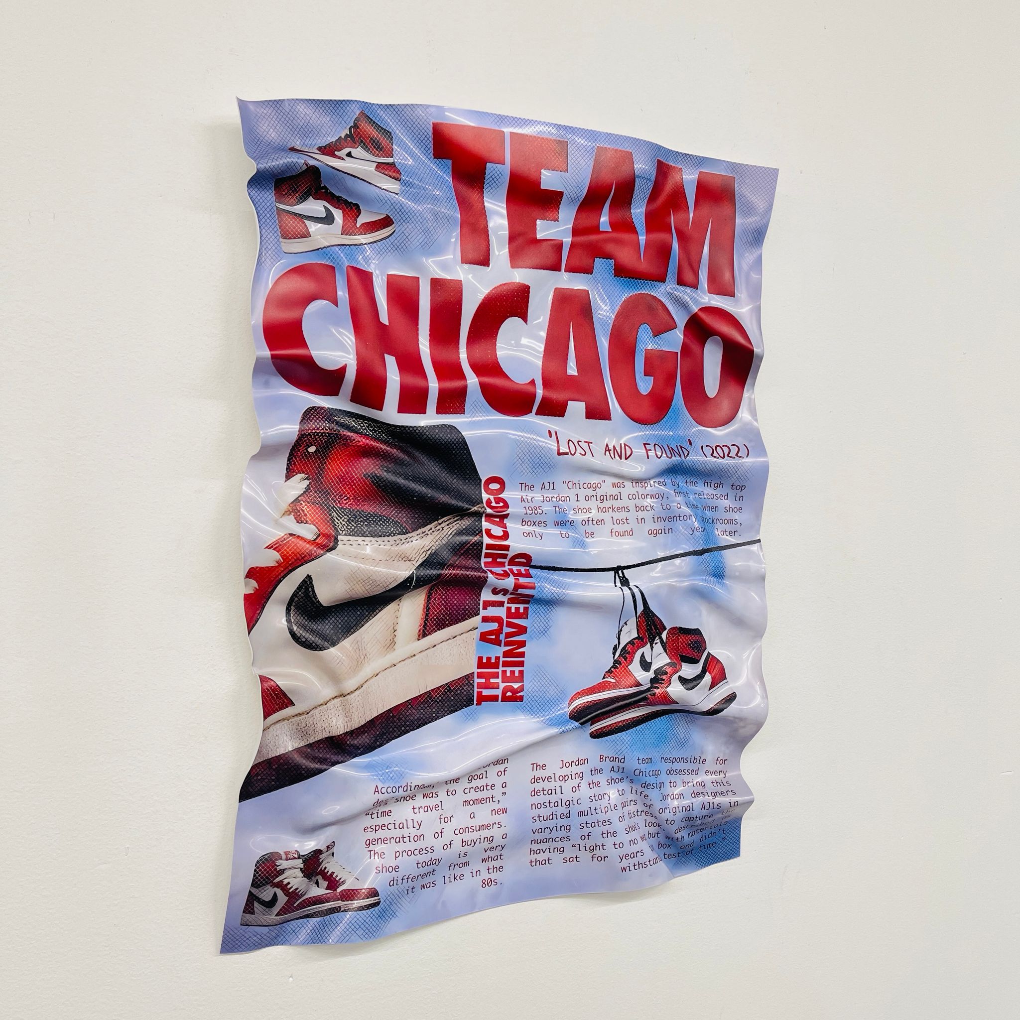 Tableau froissé - Air Jordan "Team Chicago" - Luxartis